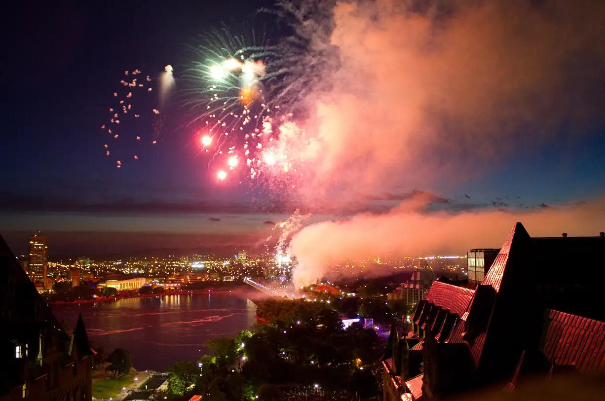 Canada Day fireworks over the Ottawa River