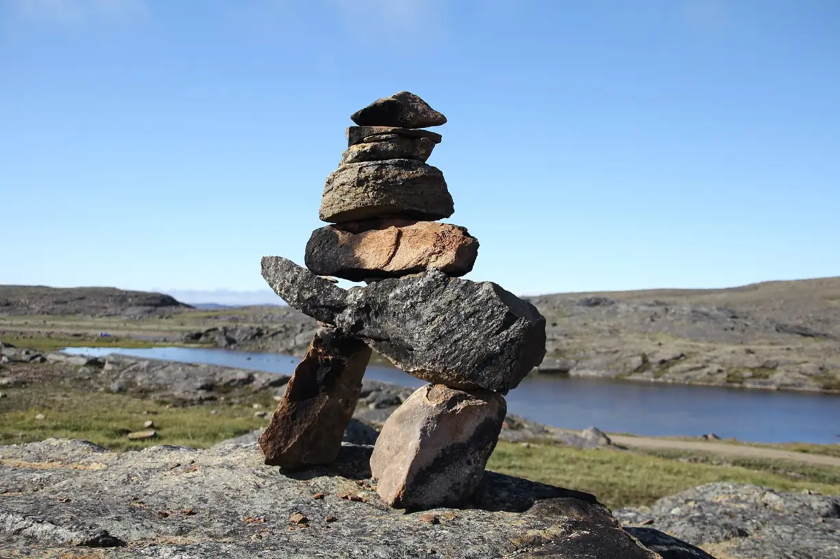 An inuksuk near Iqaluit